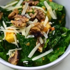 kale salad with apples, walnuts and gruyere