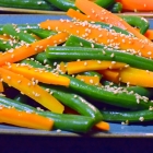 chilled crisp-tender sesame green beans and carrots