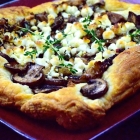 flaky mushroom goat cheese tarts with truffle and thyme