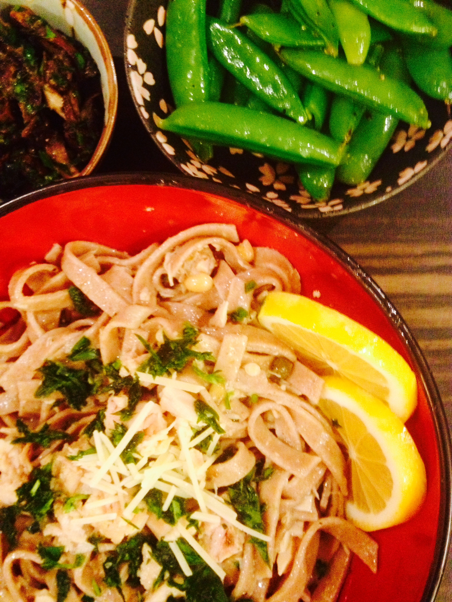 fancy tuna pasta with sides :: by radish*rose