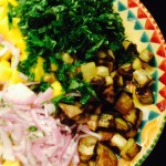 chilled soba noodles with mango, eggplant, and basil