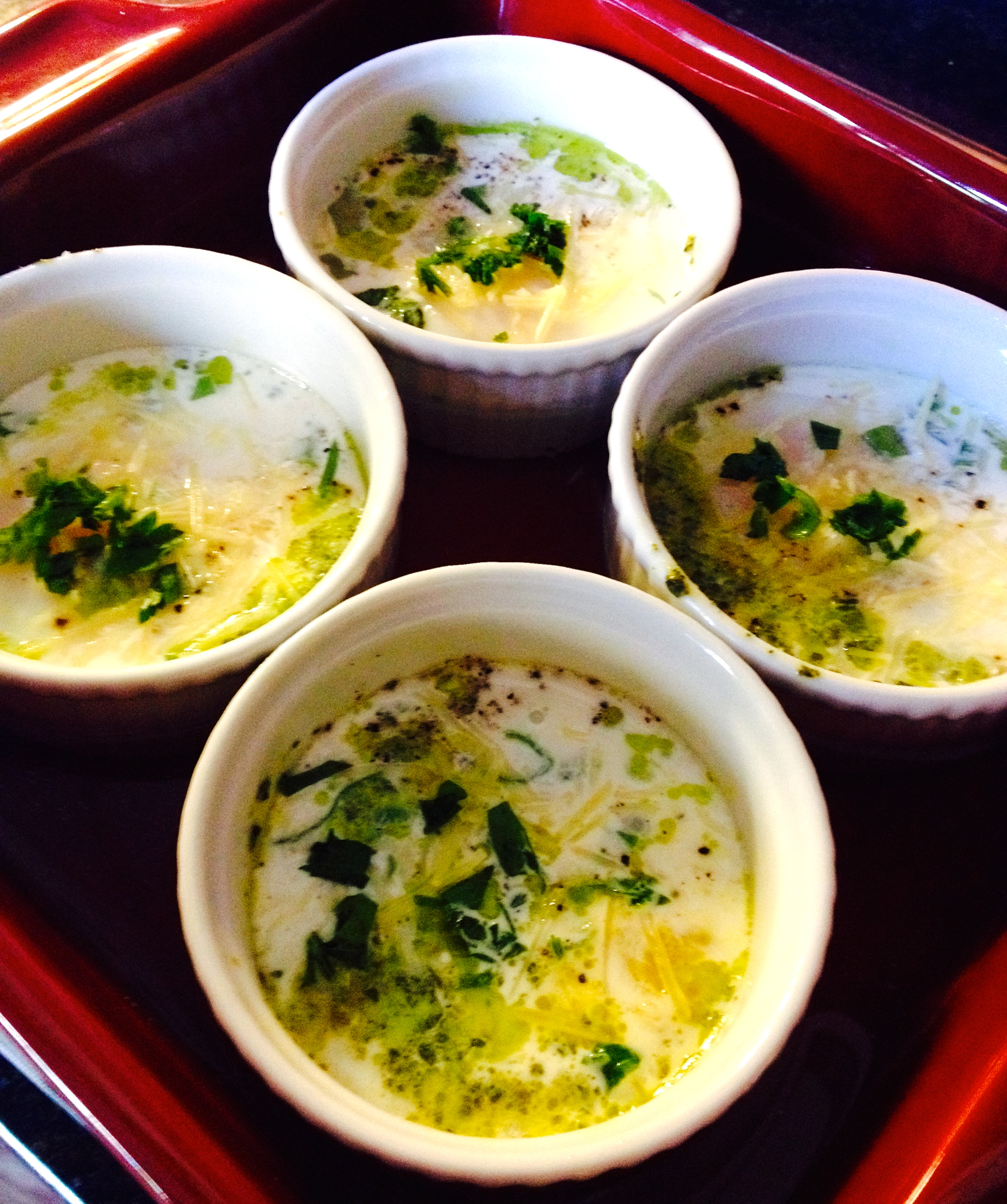 baked eggs in their water bath :: by radish*rose