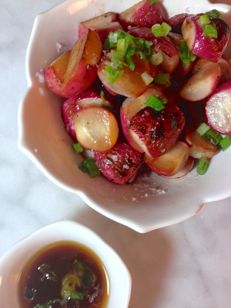blistered radishes with sesame soy sauce radish*rose