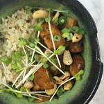 asian pear, cashew, and tofu stir-fry