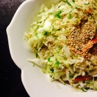 asian slaw with ginger, green onions, and sesame