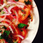 fresh tomato and red onion salad