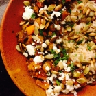 smoky butternut squash and black bean ragout with pepitas and feta