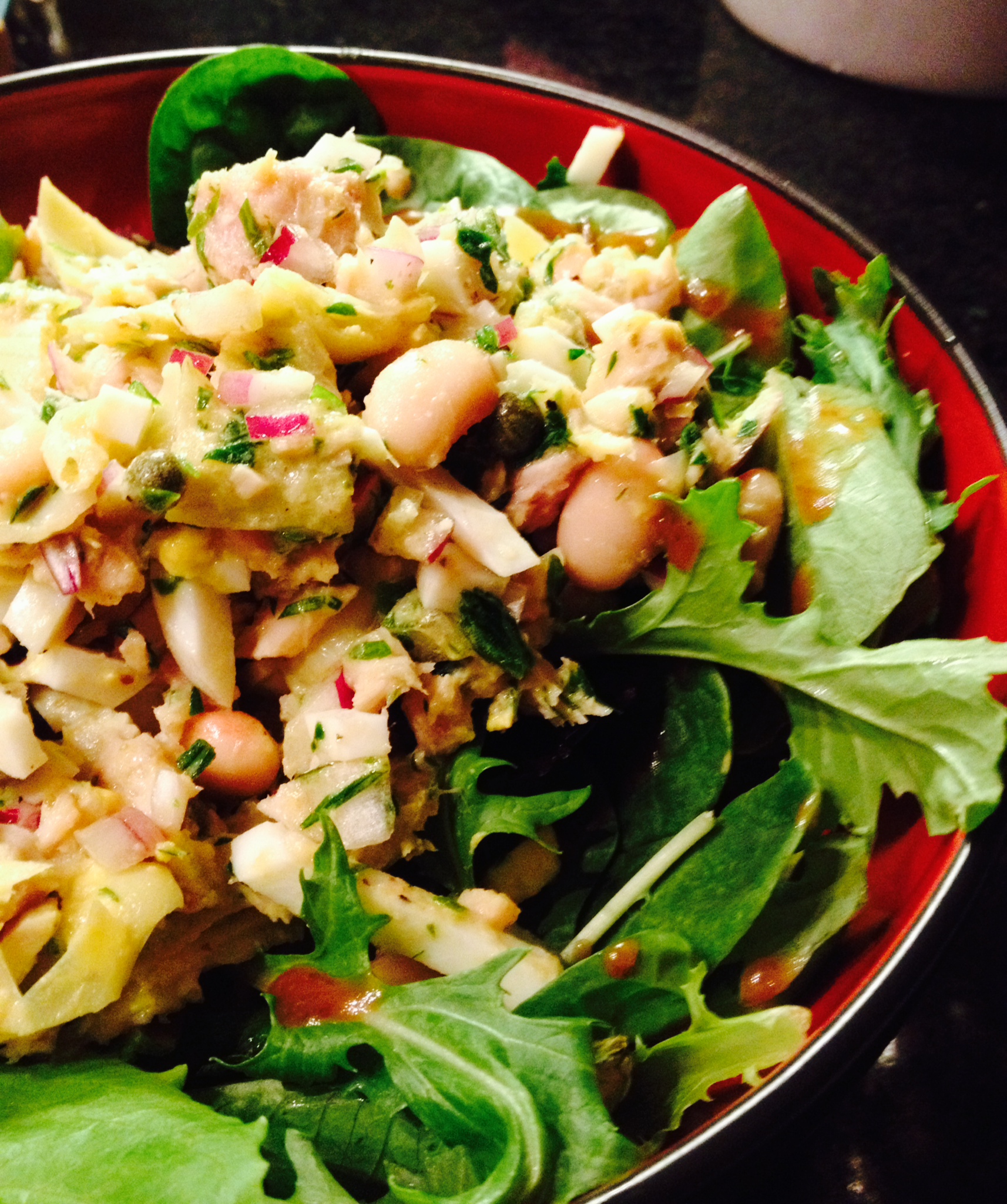 white bean, artichoke, tuna, and egg salad :: by radish*rose