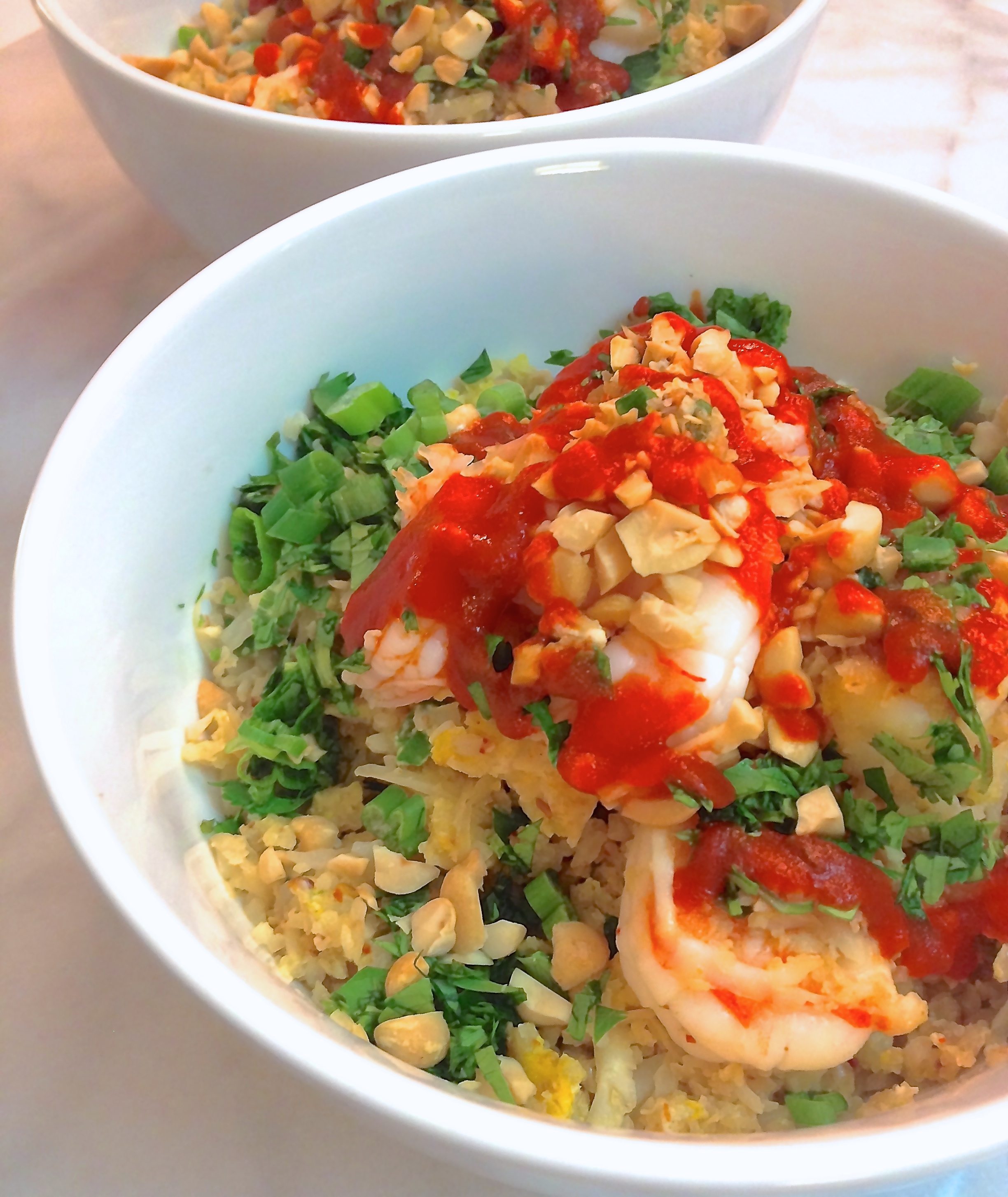 cauliflower fried rice with shrimp, egg, and green onion :: by radish*rose